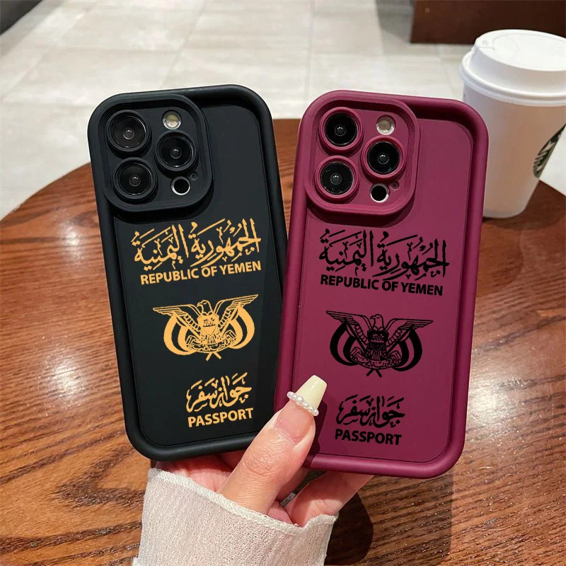 Yemen Passport Phone Case for Samsung S25 S24 S23 S22 S21 S20 F06 M16 Note 20 FE Plus Ultra 4G 5G Soft Silicone TPU Cover