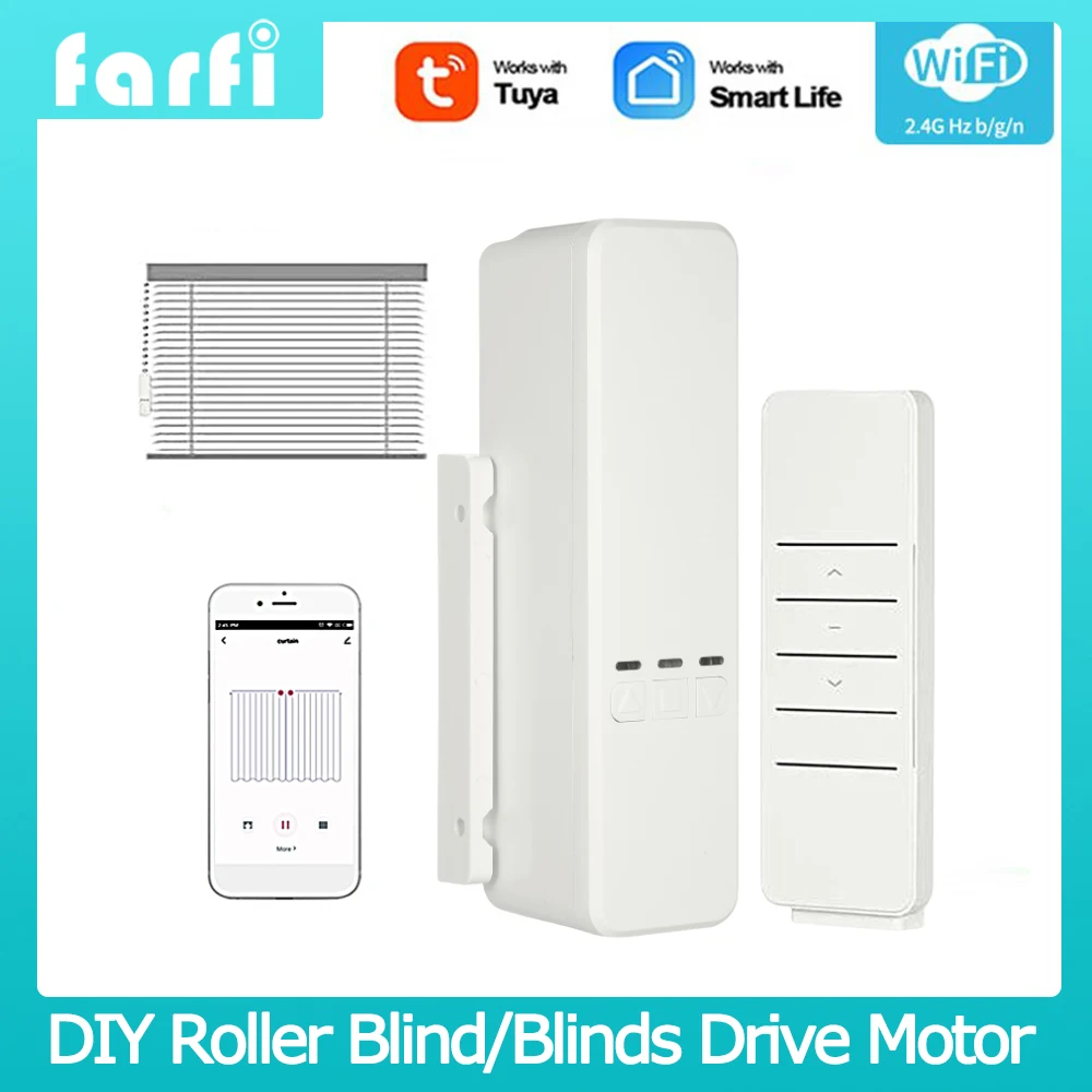 

Wifi Smart DIY Electric Roller Blind/Blinds Drive Motor Electric Curtain Motor Smart Life APP Wireless Remote Control