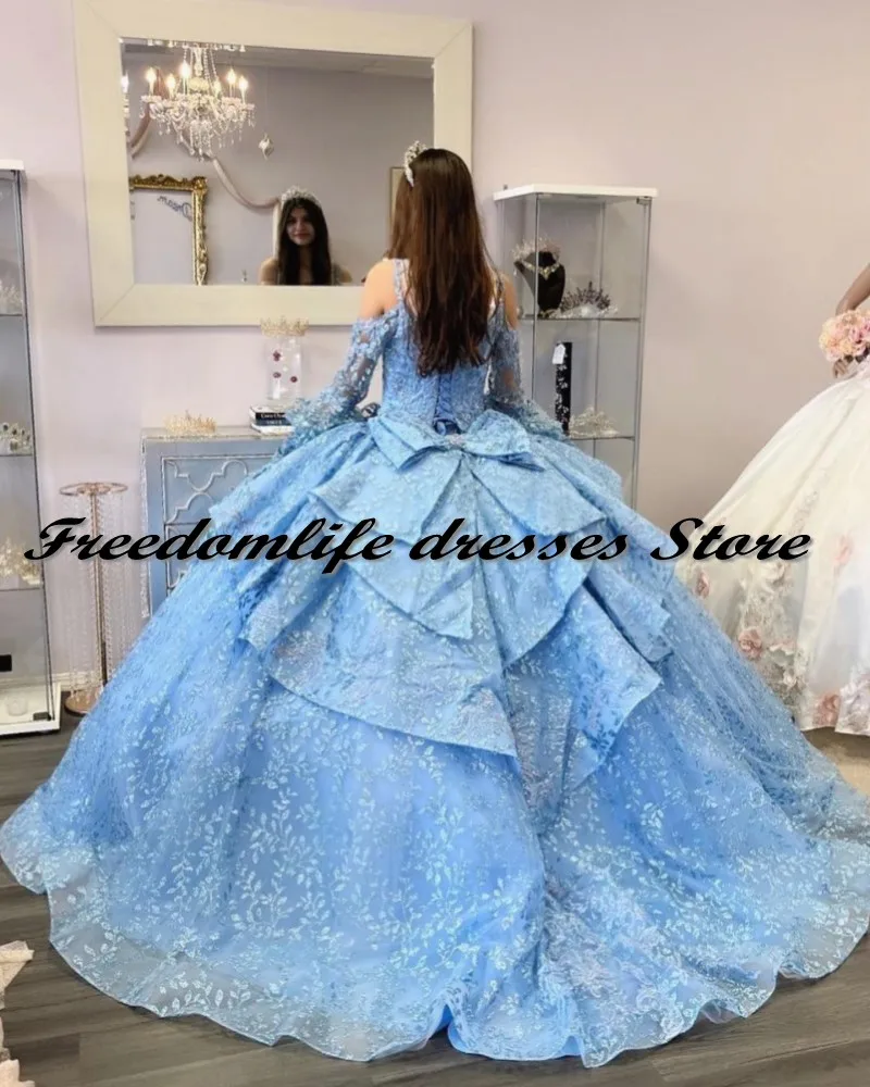 Роскошные платья Quinceanera с длинным рукавом пайетками сердечком милые платья 16 с бантом порно Нина 15 лет