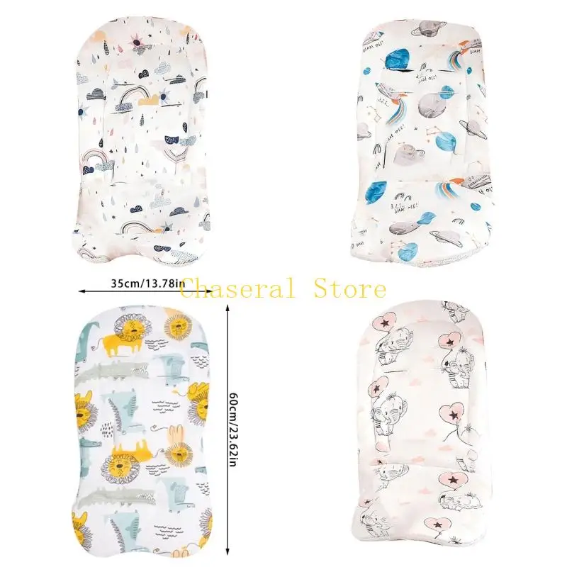 E7CE Baby Pram Carriage Cushion Mattress Liner Strollers Cushion with Printed Pattern