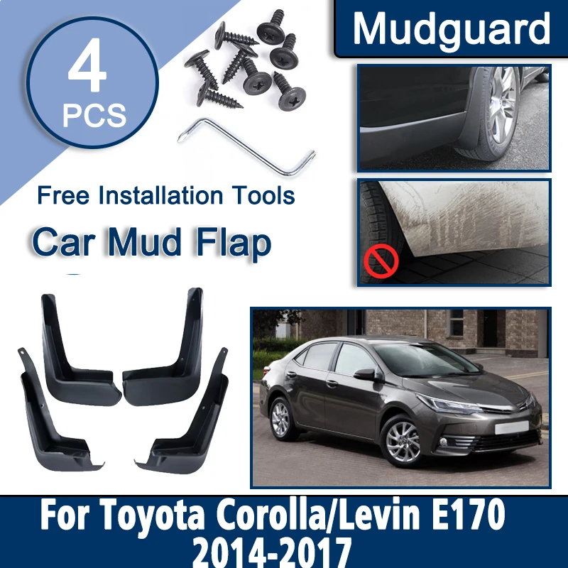 

Mud Flaps For Toyota Corolla E170 Levin 2014 2015 2016 2017 Accessories Front Rear Mudguard 4PCS Wheel Splash Guards Car Tsories