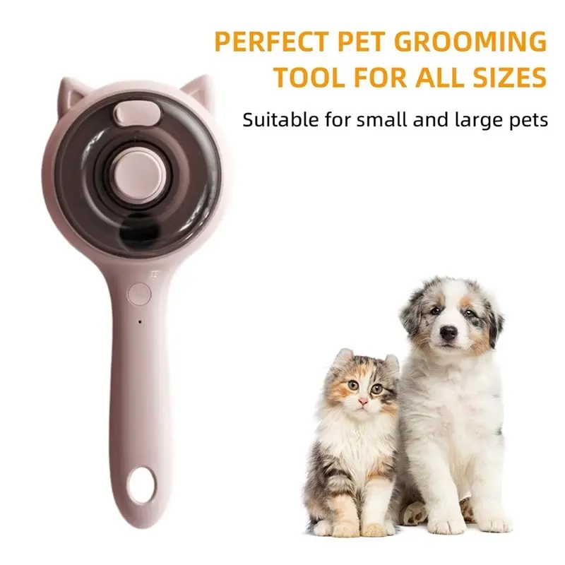 ABKO-Electric Pet Steam Steam Brush For Dogs Cats Anti-Static One-Click Cleaning Grooming Comb Hair Removal Tool