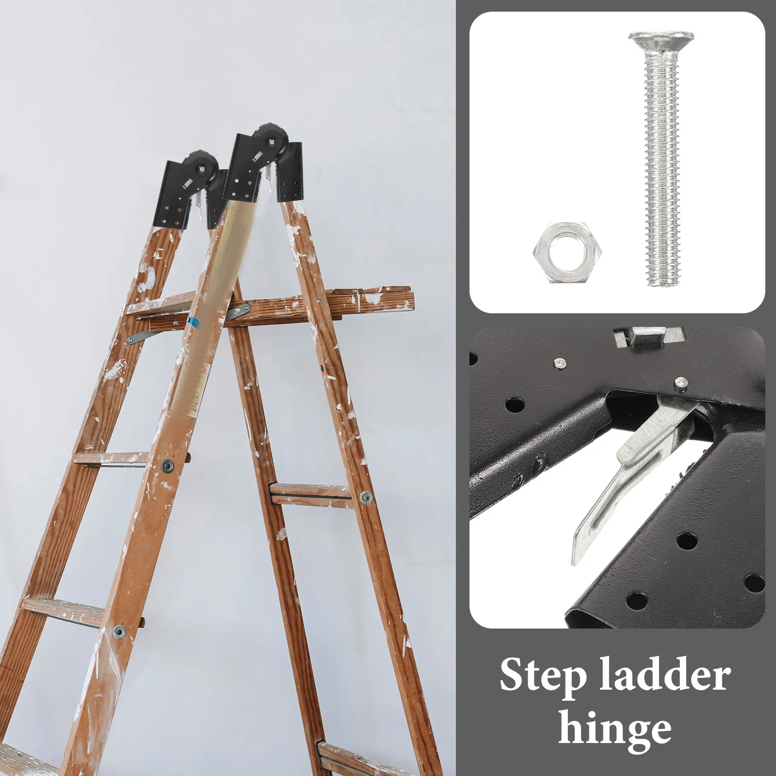 Aluminum Alloy Attic Ladder Hinge Foldable Lightweight Step Ladder Accessories Replacement Kit Durable Quiet Damper Joint Parts