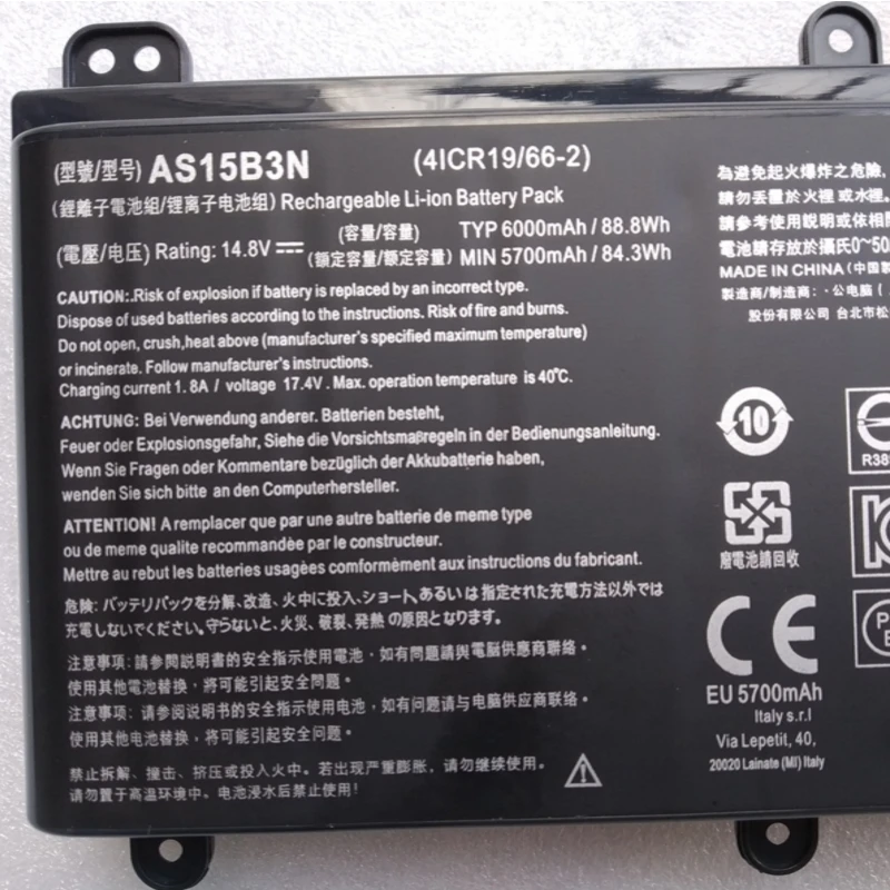 AS15B3N Battery For Acer Predator 15 G9-591 591G 591R G9-592 592G 593 G9-791G G9-792G 17 G5-793 G9-791 G9-792 G9000 21X GX21-71