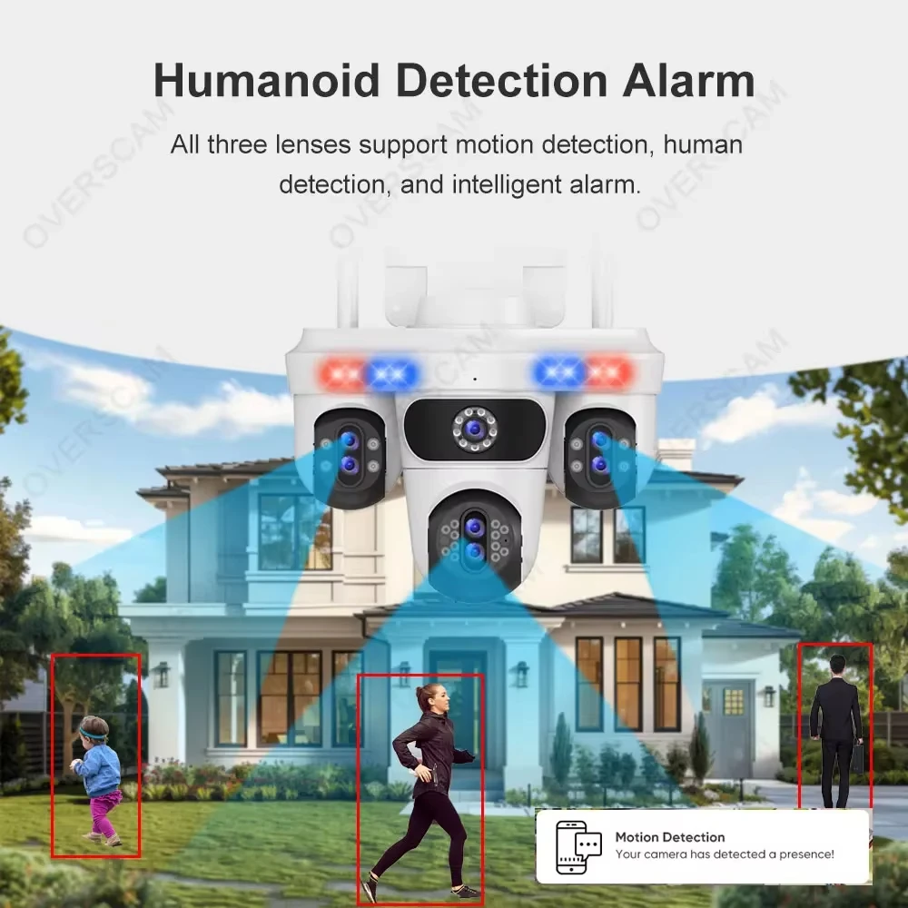 7 Obiettivo 4 Schermo 35MP PTZ Telecamera IP Telecamera di sicurezza WiFi wireless esterna Zoom 30x Telecamera CCTV con tracciamento automatico Impermeabile