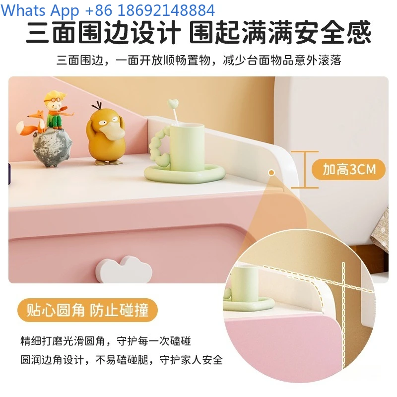 Cute Home Bedroom Storage Bedside Table Simple Modern New Light Luxury Bedside Shelf