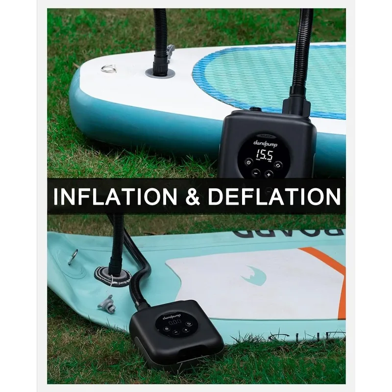 Paddle Board Pump Electric, Portable SUP Pump, Cordless Air Pump 4000 mAh & 12V Car Connector, Dual-Stage Inflation