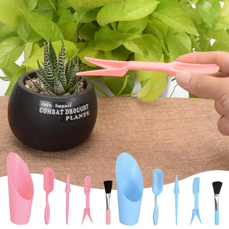 

5 шт./компл., набор садовых горшков, лопата для посева, совок, ведро, суккуленты, рассады, инструмент для пересадки, бонсай, сверлильное устройство для удобрений