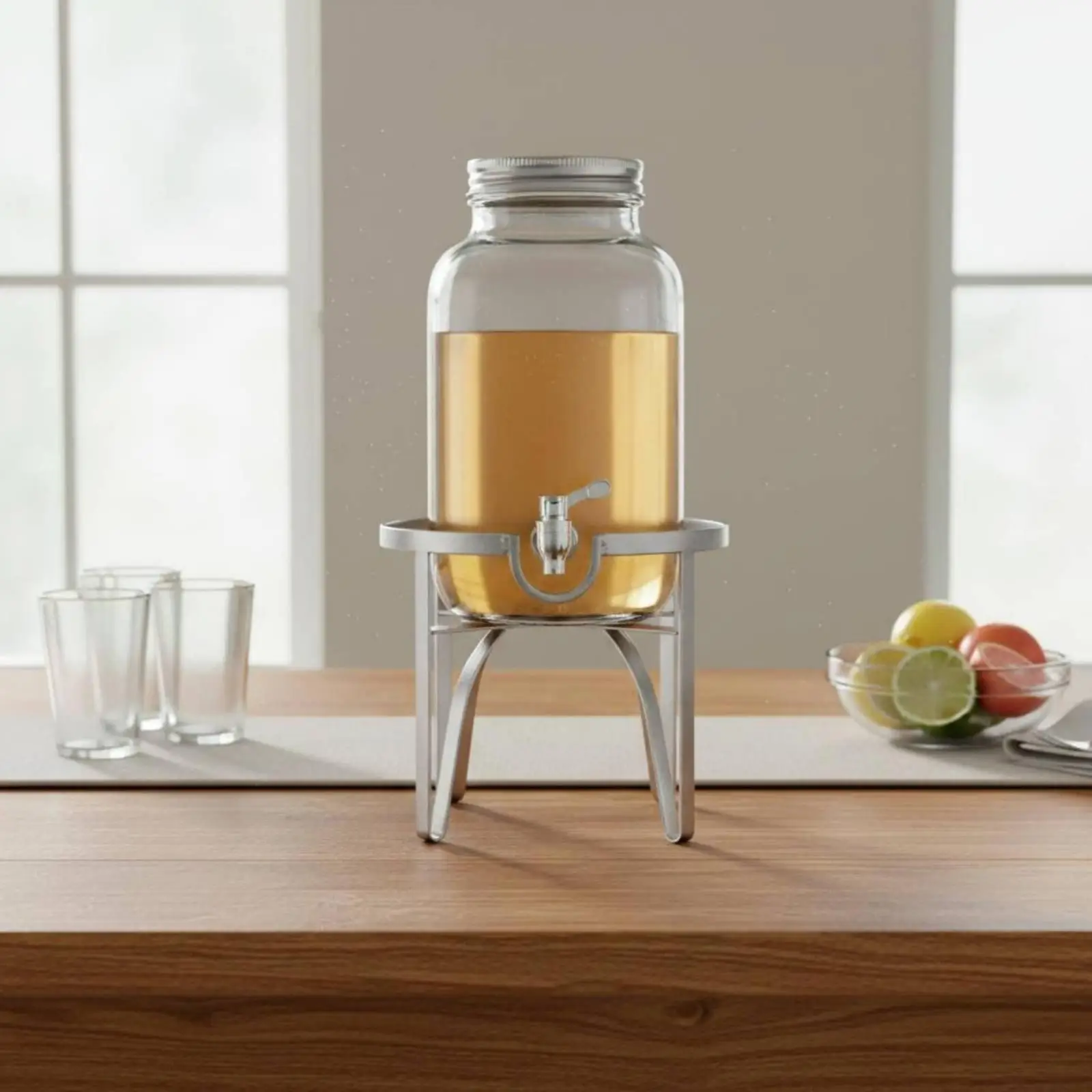 fermentation-jar-stand-iron-frame-beer-barrel-holder-sturdy-beverage-dispenser