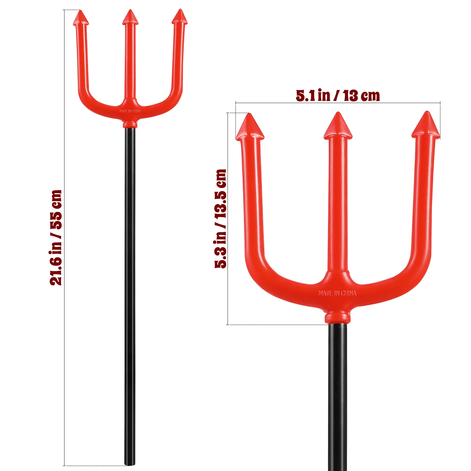 プラスチックトライデントレッドハロウィンコスチュームアクセサリーパーティーデコレーション子供のためのフェスティバル小道具コスプレ楽しいギフト