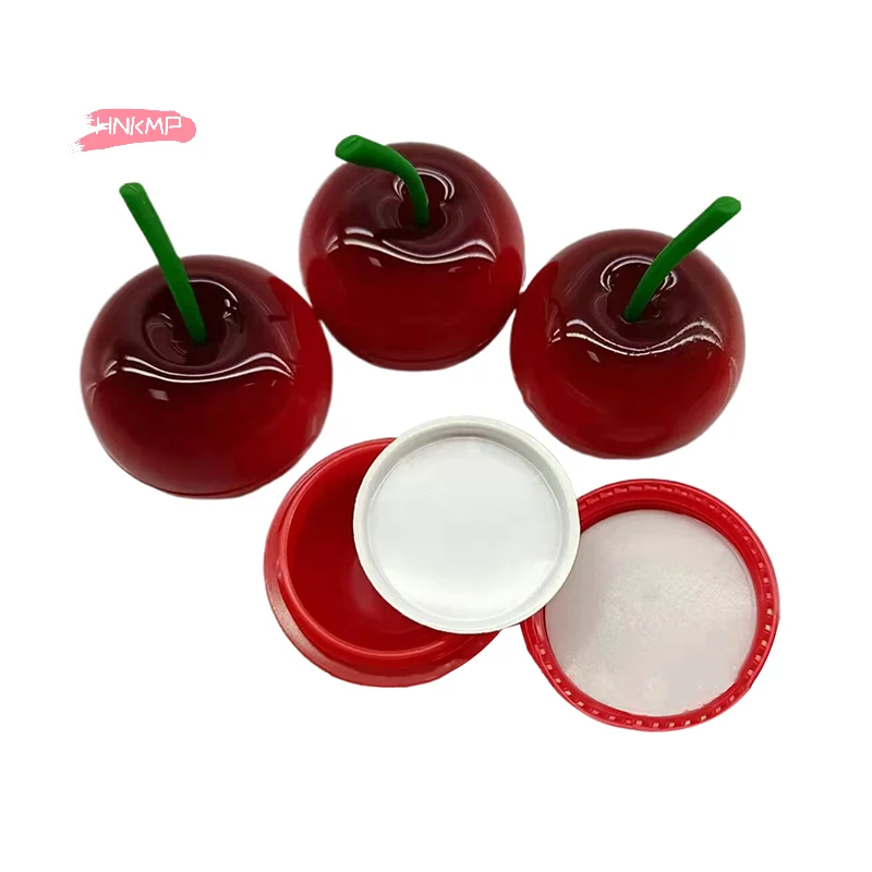 1/3Pcs 8g Cherry Fruit Design Flower Shaped Lip Balm Container Refillable Creative Children's Cream Jar Kids