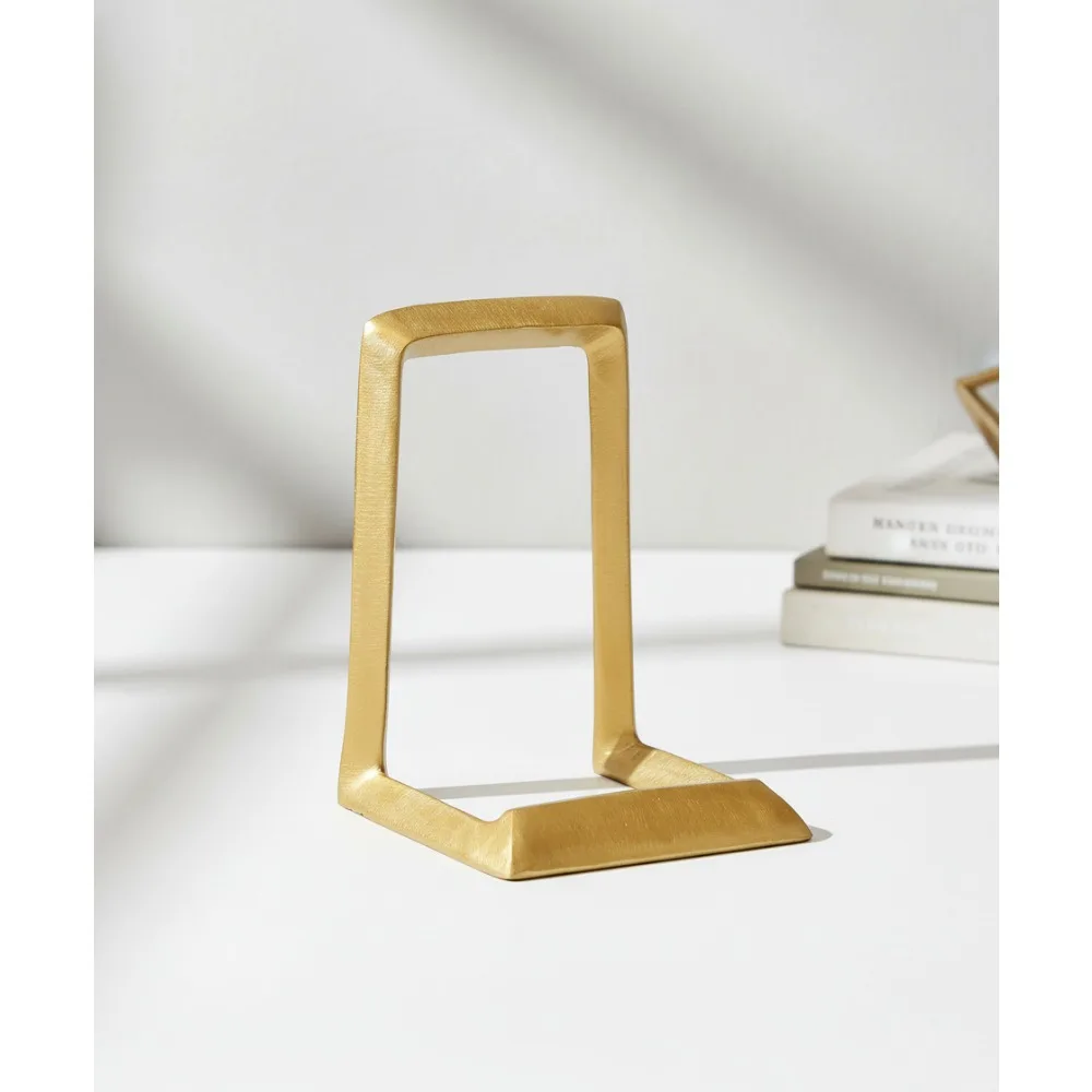 

8" Decorative Metal Plate Stand Art Holder Easel Distressed Gold Finish Display Shelf Decor