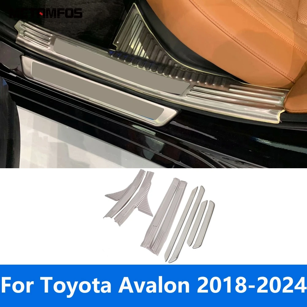 

Для Toyota Avalon 2018-2022 2023 2024, внутренняя внешняя накладка на порог, защитная пластина, приветственная педаль, аксессуары для защиты входа