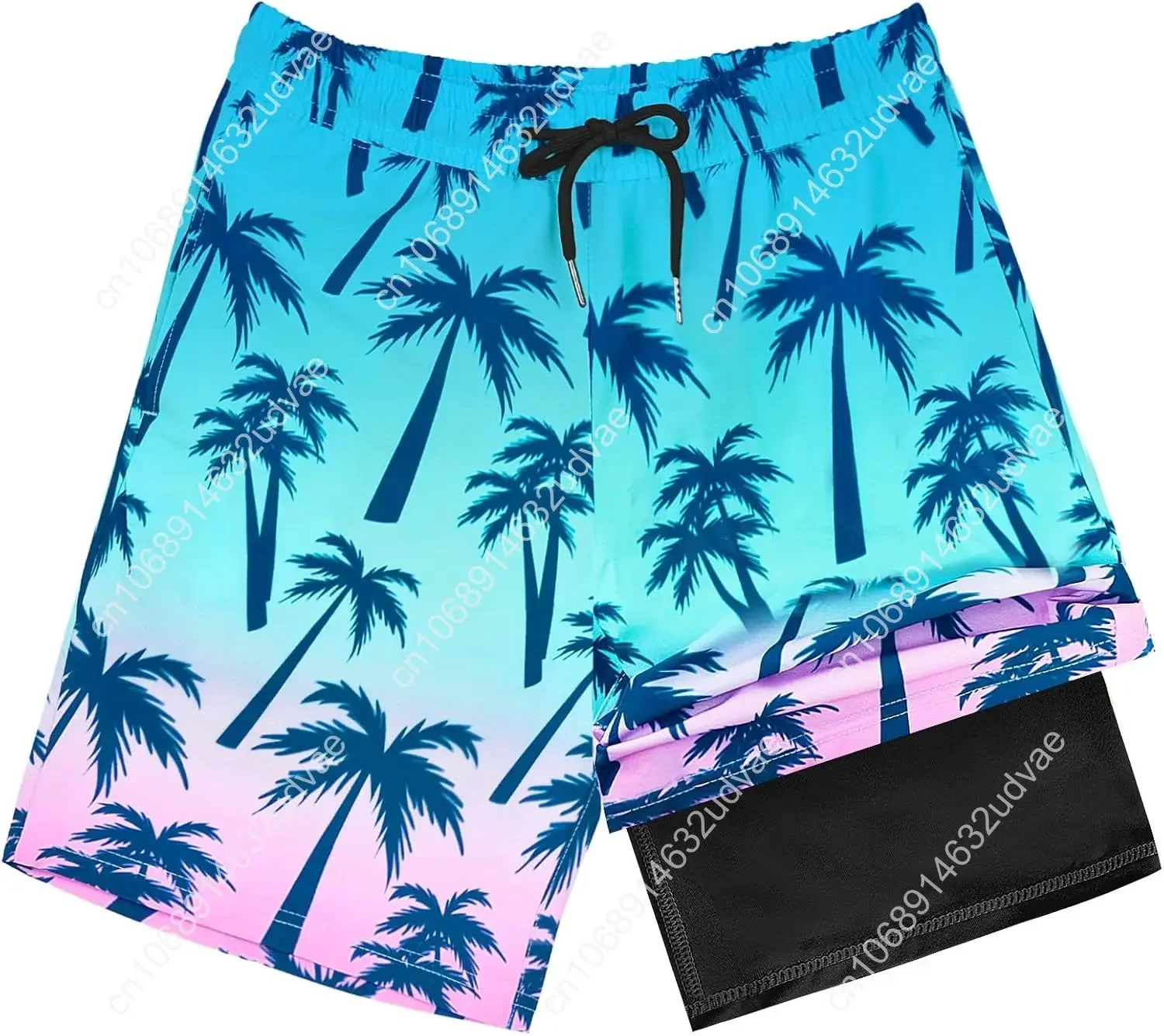 OlyPegic Boys Swim Trunks with Boxer Brief Liner Compression Boy Bathing Suit Quick Dry Beach Swimsuit Toddler Swim Shorts