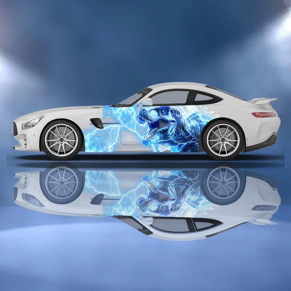 

Lightning Dinosaur Colorful Car Vinyl Wraps Decal Self-adhesive PVC Sticker Suitable for Trucks SUV Decor Auto Accessories Gift