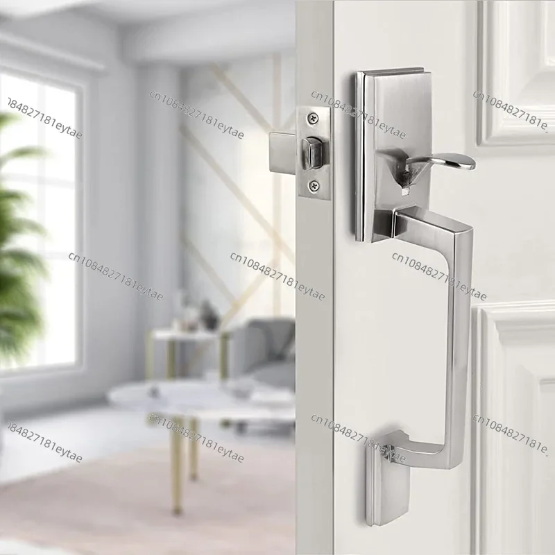 Lower handle door lock silent outer door entrance handle can be equipped with smart combination lock electronic lock