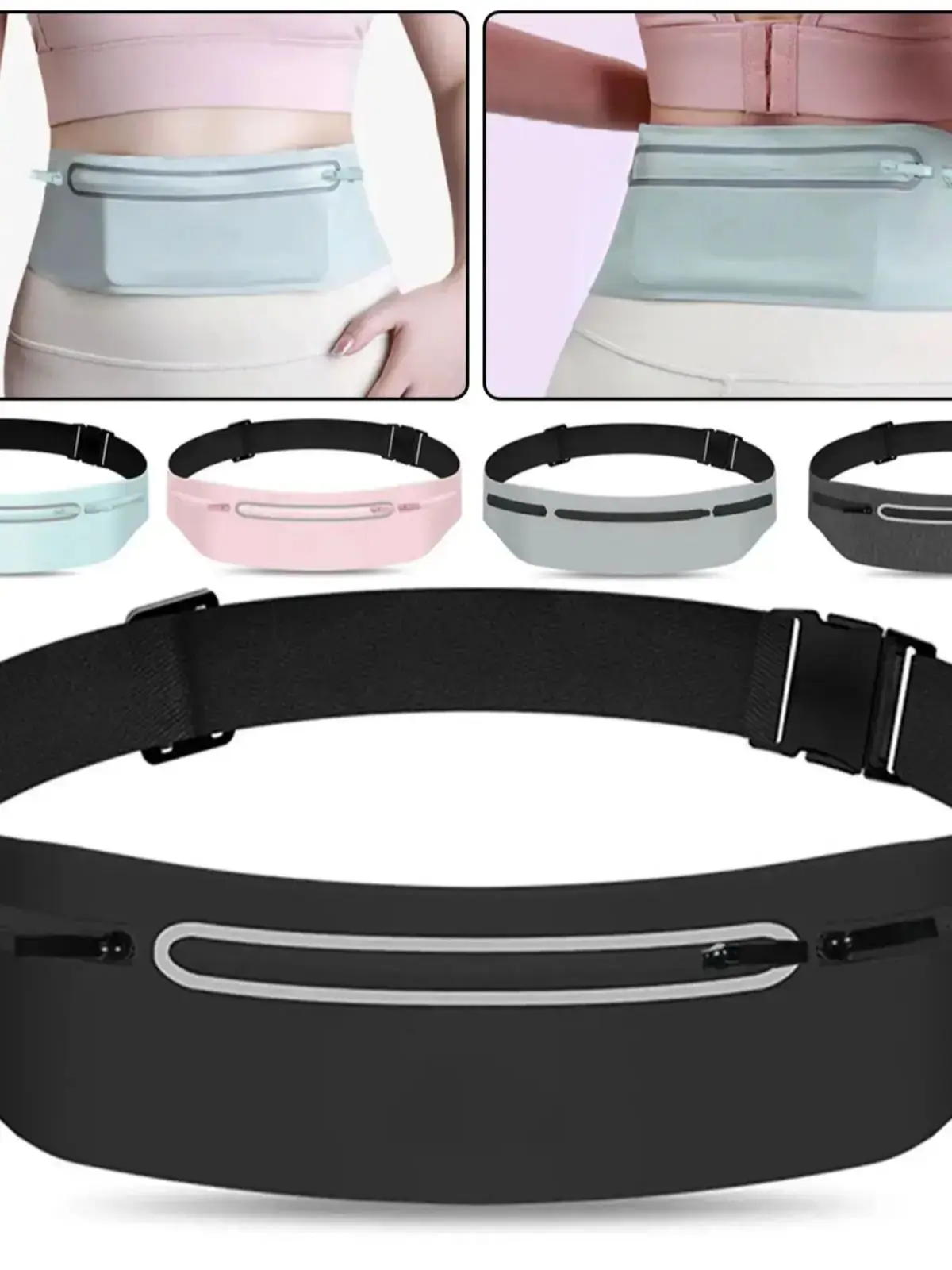 Waterdichte hardloopheuptas Verstelbare riem Heren Dames Slanke hardlooptassen Draagbare buiten Jogging Gym Sport Mobiele telefoonzak - afbeelding 2
