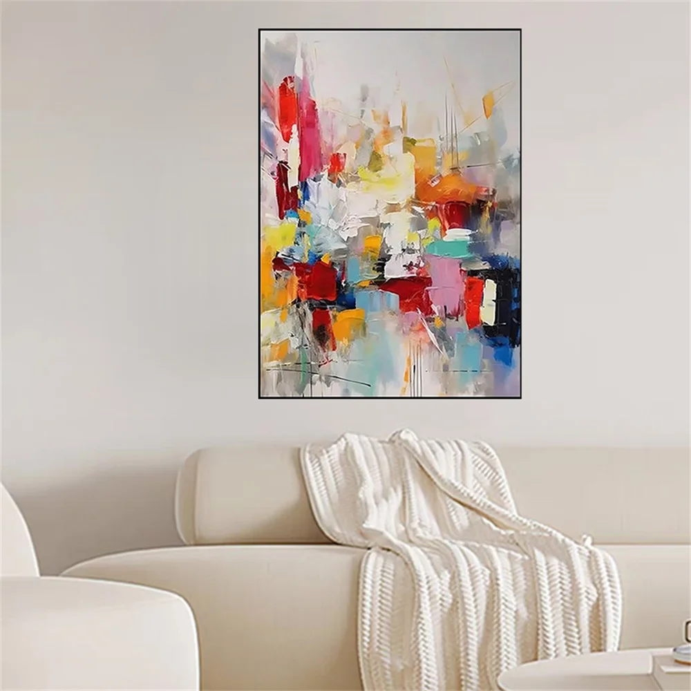 

Mediterranean View Abstract Sea Landscape Painting Of Blue Water Modern Large Wall Picture For Living Room Decor Artwork