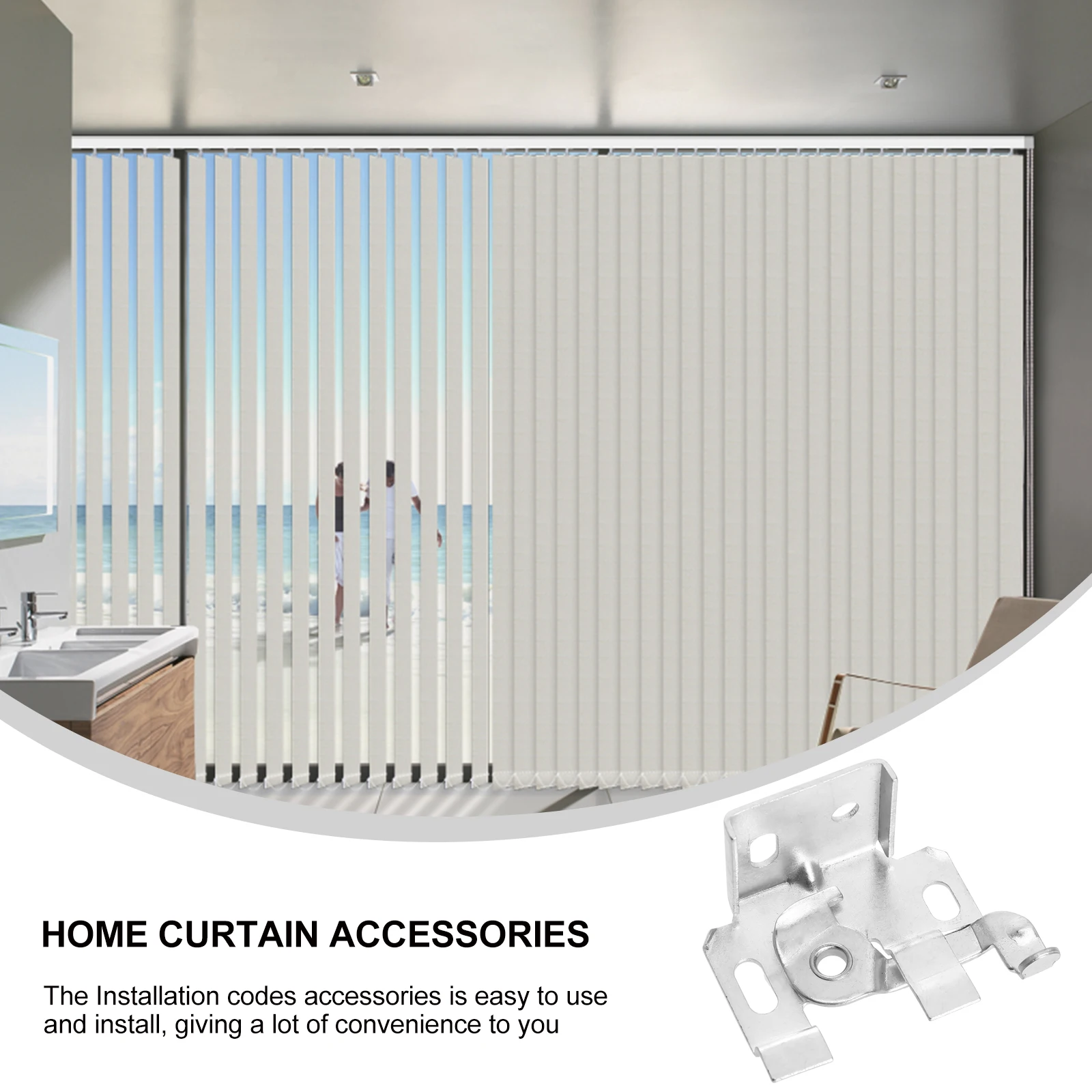 

1 set Curtain Side Mounting Bracket Heavy Duty Iron Blinds Track Fixing Easy Install Home Office Bedroom Living Room Hardware