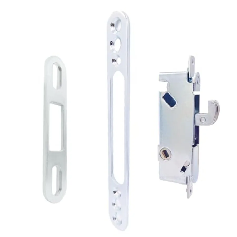 

Sliding Patio Door Lock with 45 Degree Keyway, Adjustable Bolt Projection, Round End Faceplate, Suitable for Glass Door, Narrow