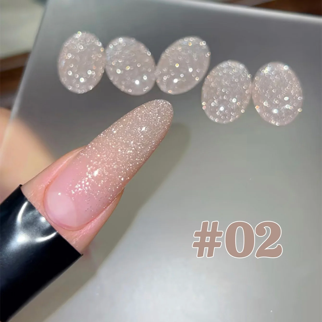 1 Uds. PSK nueva explosión Flash tienda de Gel de cristal brillante especial Rosa desnuda Rosa triturada diamante Gel esmalte de uñas arte de uñas