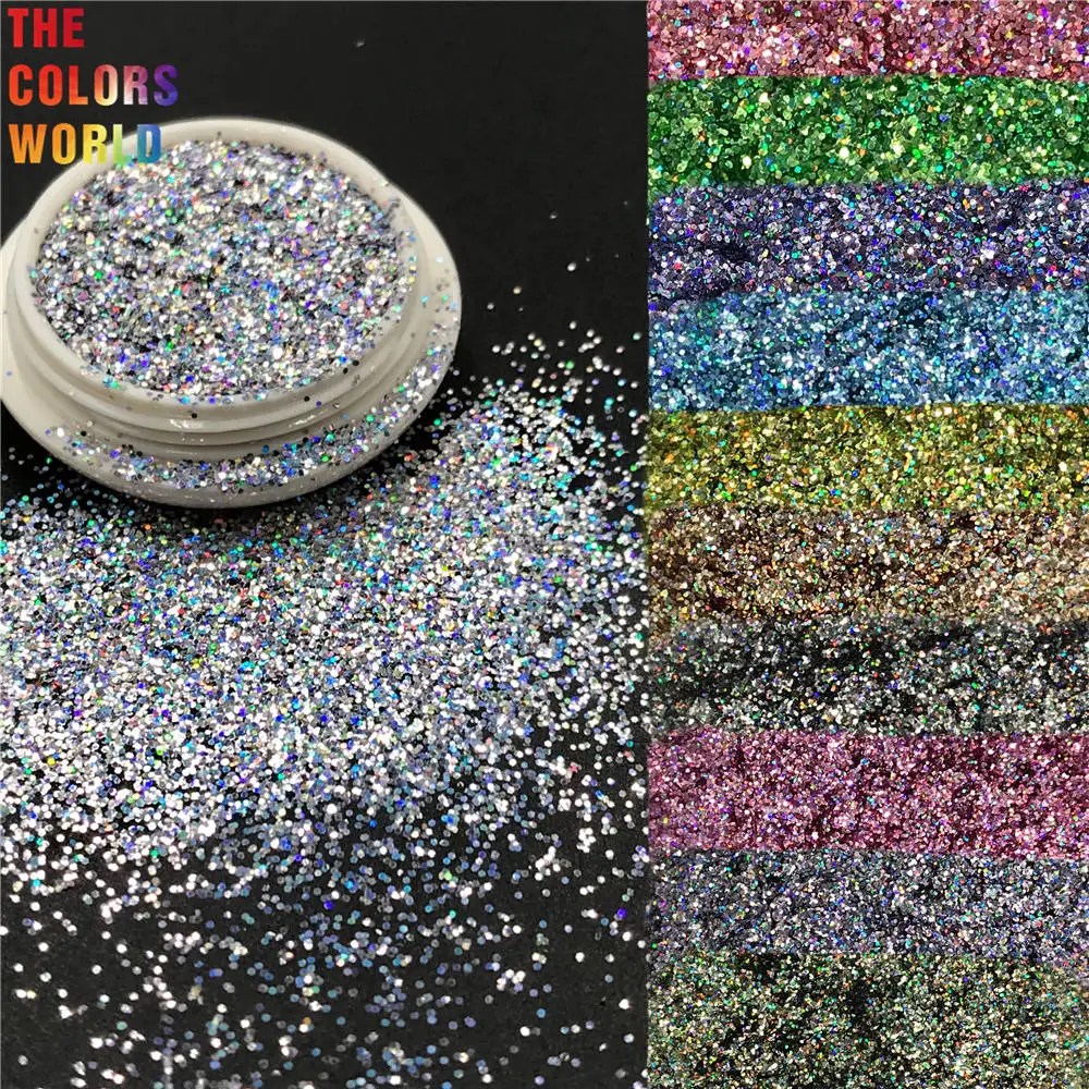 TCT-339 Holographic Solvent Resistant 0.4MM Hexagon Nail Glitter Nail Art Decoration Body Art EyeShadow MakeupTumbler Crafts DIY