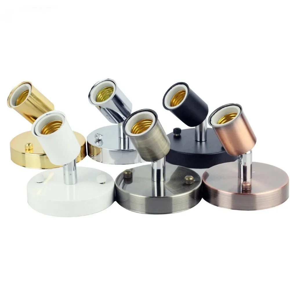 E27 Bulb Holder Modern Wall Lamps Sconces 180 Degrees Rotation Wall Lights Decor for Bar Restaurant Home Balcony Stage