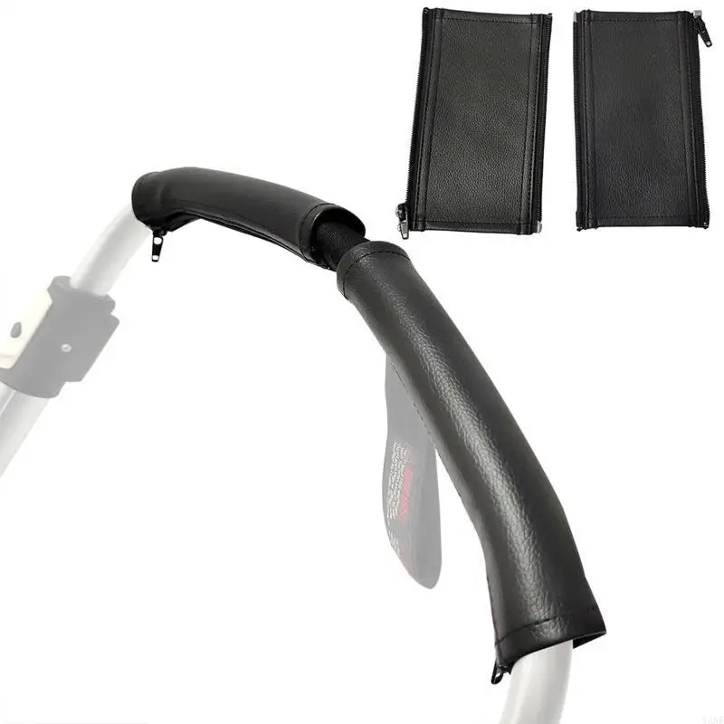 

Y3NF Pram Handle Sleeve Cover Baby Stroller Grip Bar PU Leather Zipper Covers for Bee3 Bee5 Bee+