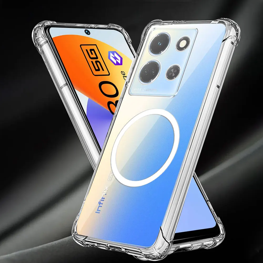 For Infinix Note 30 4G 5G 30 Pro Case Magnetic Ring Sticker Shockproof Clear Soft Silicone Phone Case Infinix Note 30i 30 ViP