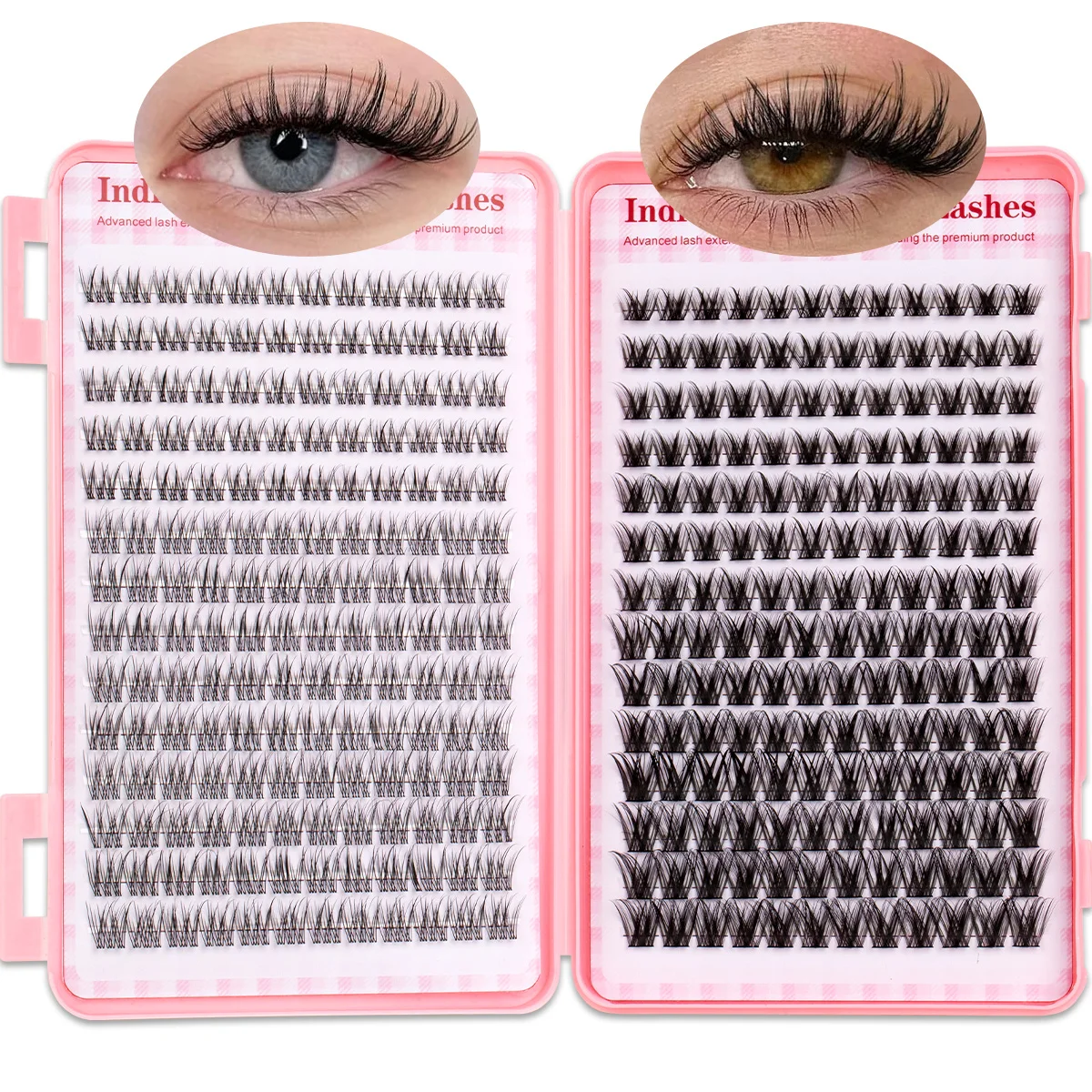 Wimpernbüschel Katzenaugen-Wimpernverlängerung Große Kapazität Natürlicher Look Einzelwimpern für DIY-Anwendung Clean Girl Wimpern Geschenk – Detail 11