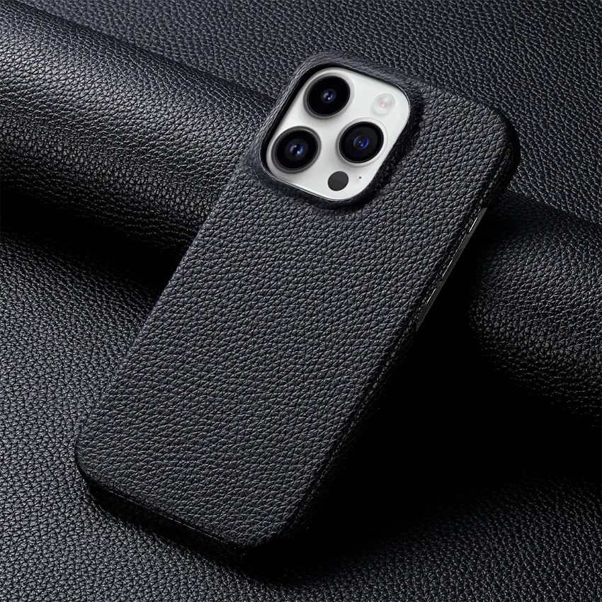 Luxury Litchi Grain Leather Case For iPhone 16 15 13 14 Pro Max 12 11 Pro XS Max X XR 8 7 Plus SE 2 2022 Slim Phone Back Cover