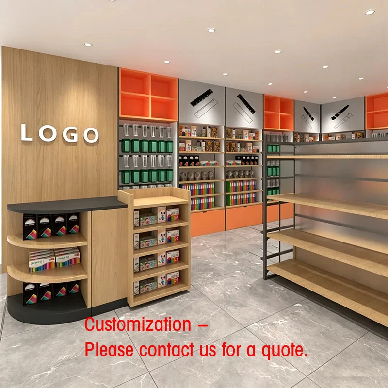 custom.Wooden Corner Cashier Table Supermarket Liquor Cabinet Clothing Convenience Maternity Pharmacy
