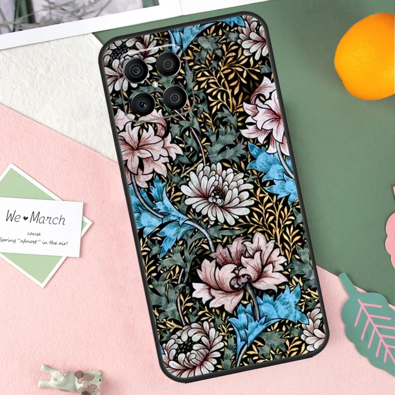 Chrysanthemum Case For Huawei P Smart 2019 2021 P20 P40 P30 Lite P50 Pro Nova 5T Honor X8 X9 50 70 Cover