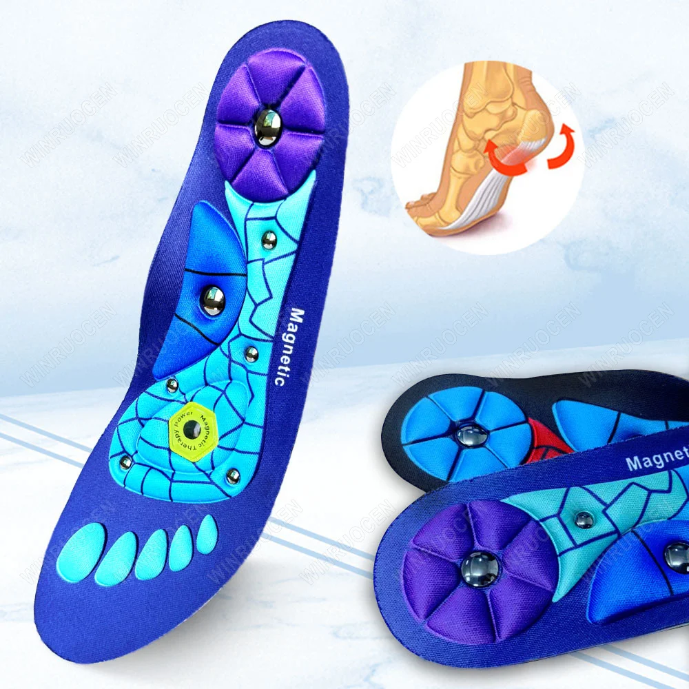 

Magnetic Comfortable Acupoint Massage Insoles for Men Women EVA Foot Massage Sports Arch Support Insoles Orthopedic Shoe Inserts