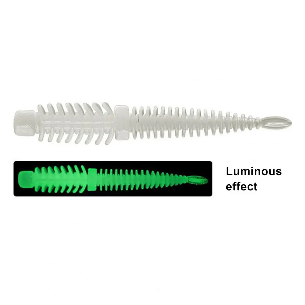 Fishing Lure Set 8pcs Soft Worm Lure Set Bionic Artificial Bait Topwater Reverse Thread Elastic Worm for Freshwater Fishing