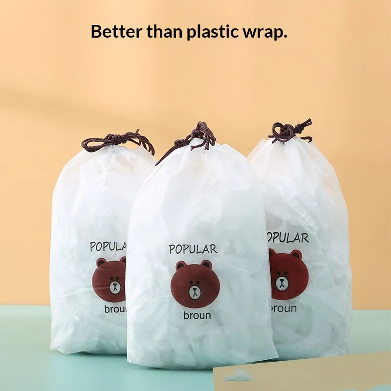 Disposable Elastic Food Fresh Keeping Covers Thickened Film Sleeves Dust Insect Proof Bowl Covers Kitchen Food Storage Tool