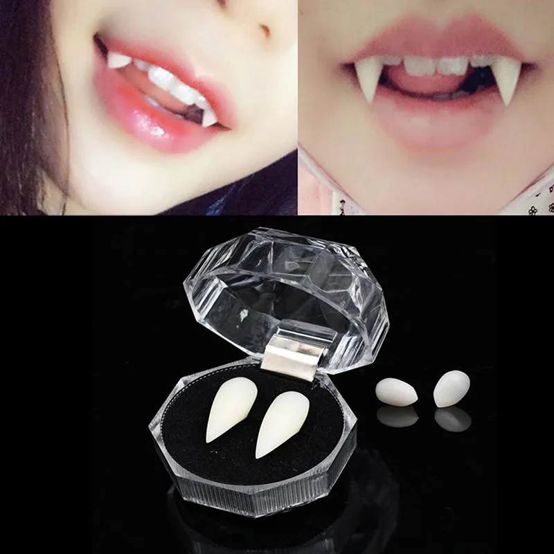 1 Pairs Halloween Decoration for Vampire Teeth Dentures Prop Zombie Devil False Tooth Cosplay Costume Accessory Party Supp