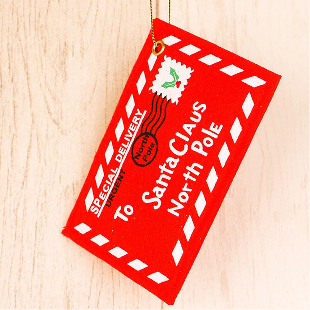 

10pcs Christmas Envelope Bags Red Non-Woven Hanging Decorations For Tree Party Pendants Holiday Home Chimes