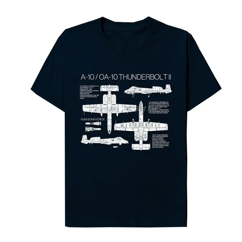 US A10 OA10 Thunderbolt II Attack Plane Printed T-Shirt Military Enthusiasts Cotton Short Sleeve O-Neck Men's T Shirt New