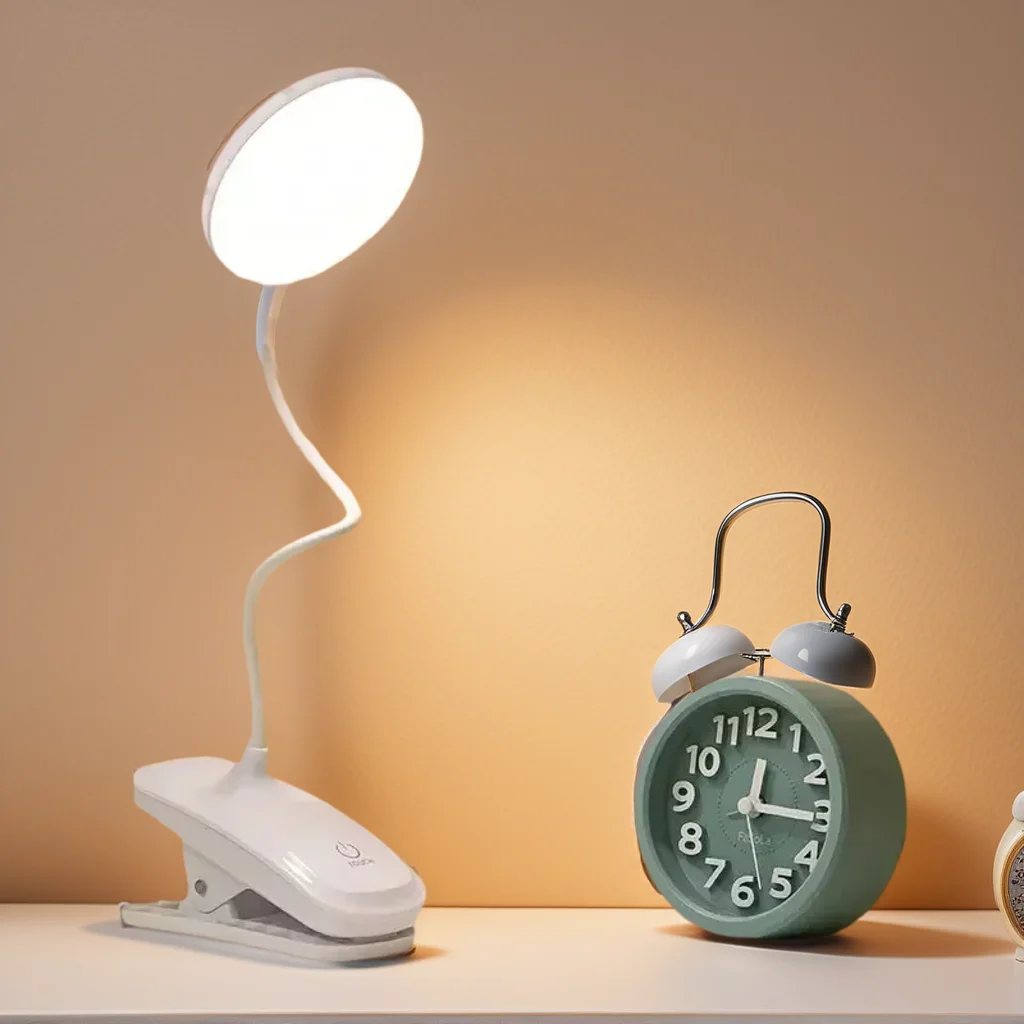 

White Folding LED Bedroom Light - USB Plug Eye Care Adjustable Night Reading Light