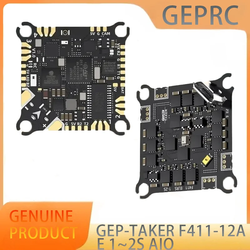 

GEPRC TAKER F411-12A-E 1-2S AIO F411 Контроллер полета 4в1 12A ESC BMI270 ELRS 2.4G 3.0 RX 25,5X25,5 мм DarkStar20 Cinewhoop RC