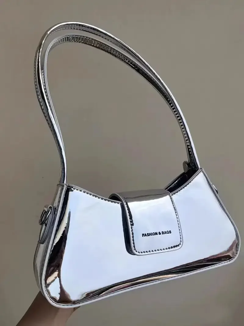 Bolso de lujo de cuero de imitación lacado para mujer, bolso de hombro suave con cremallera, a la moda, estilo euroamericano