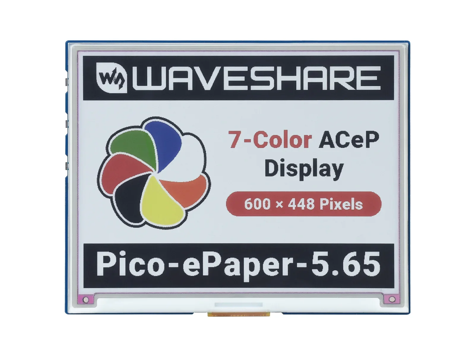 

5.65inch Colorful E-Paper E-Ink Display Module For Raspberry Pi Pico, 600×448 Pixels, ACeP 7-Color