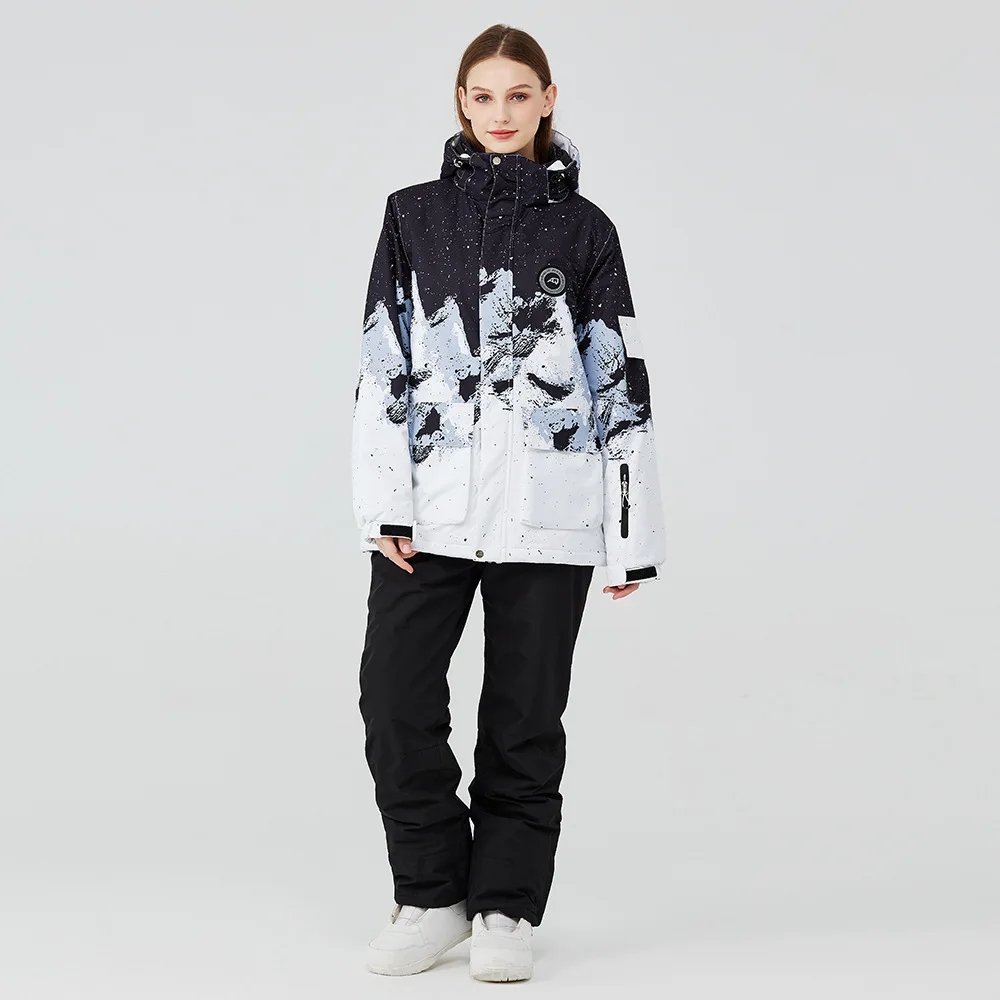 

2024 Outdoor Mountain Female Snowboard Costumes Clothes Jacket Pants Windproof Man Skiing Sets Winter Warm Women Snow Suits