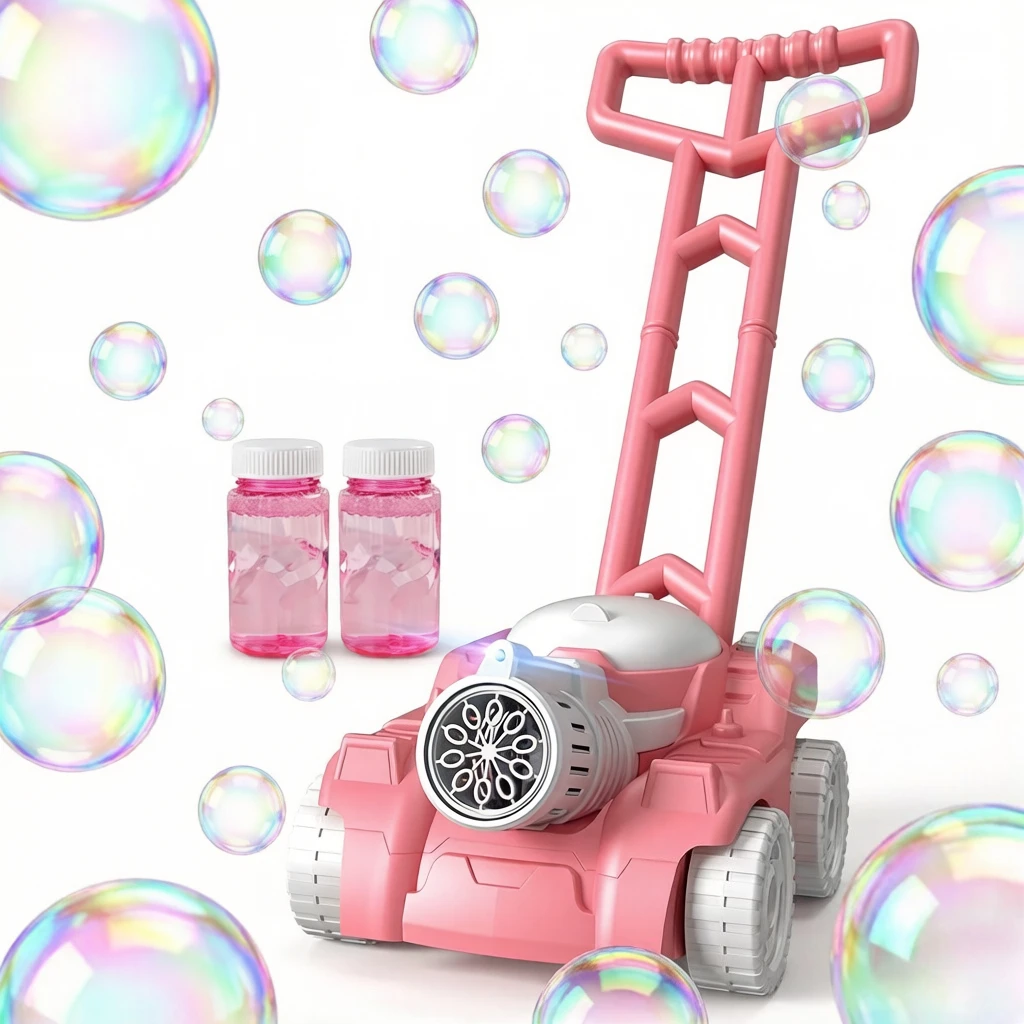 Kids Outdoor Lawn Mower - Cortacésped de burbujas, juguete de burbujas