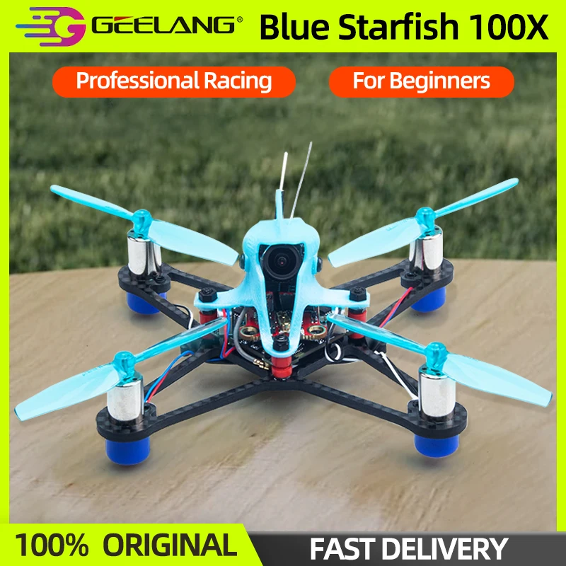 GEELANG Blue Starfish 100X FPV Whoop Drone 1S 660mah Lipo 2.4G ELRS Receiver 5.8G VTX Caddx Ant Camera For RC Racing Drone