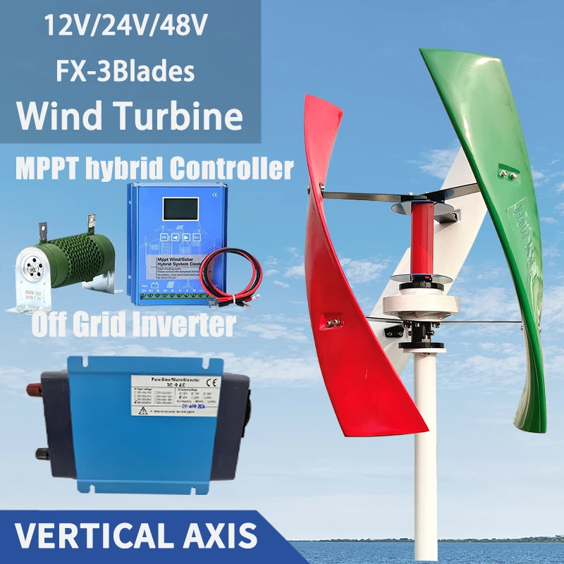 

12V 24V 48V 15KW Wind Turbine Generator Low Starting Wind Speed Free Alternative Energy With Off-Grid System