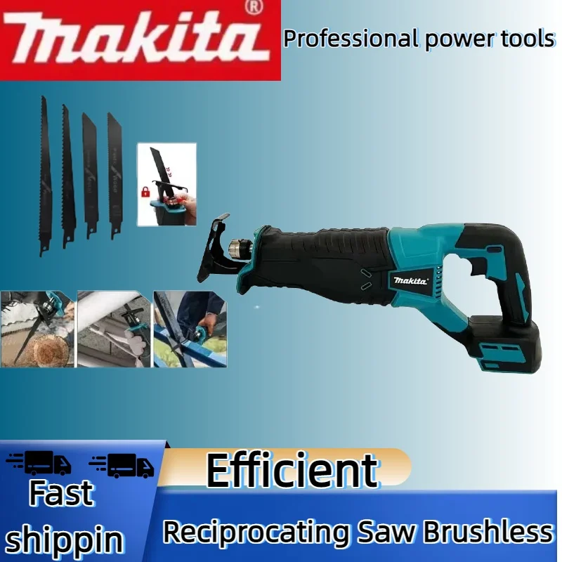 Makita 20V18V Akku Bürstenlose Säbelsäge Säbelsäge Tragbare Akku-Elektrowerkzeuge mit 4 Sägeblättern