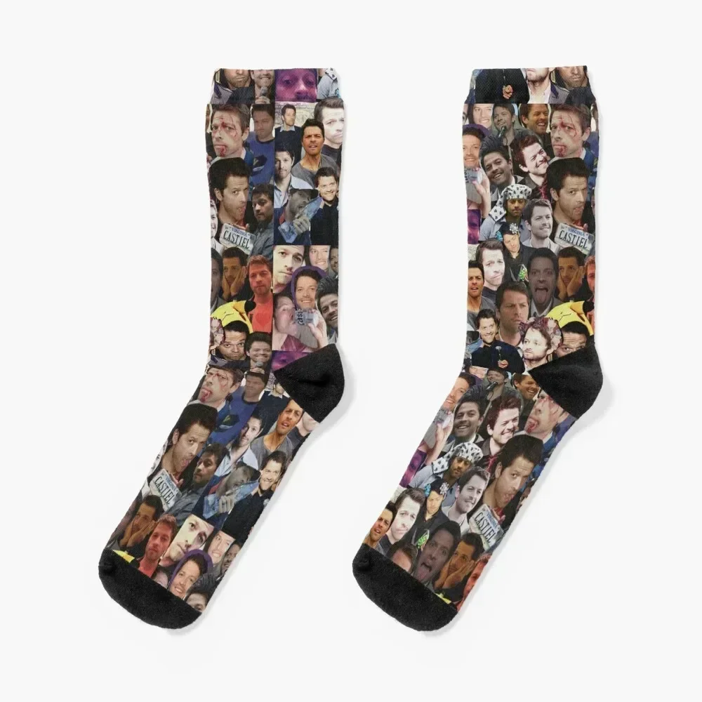 

Misha Collins Collage Socks hiphop sports and leisure christmas gifts Socks For Girls Men's
