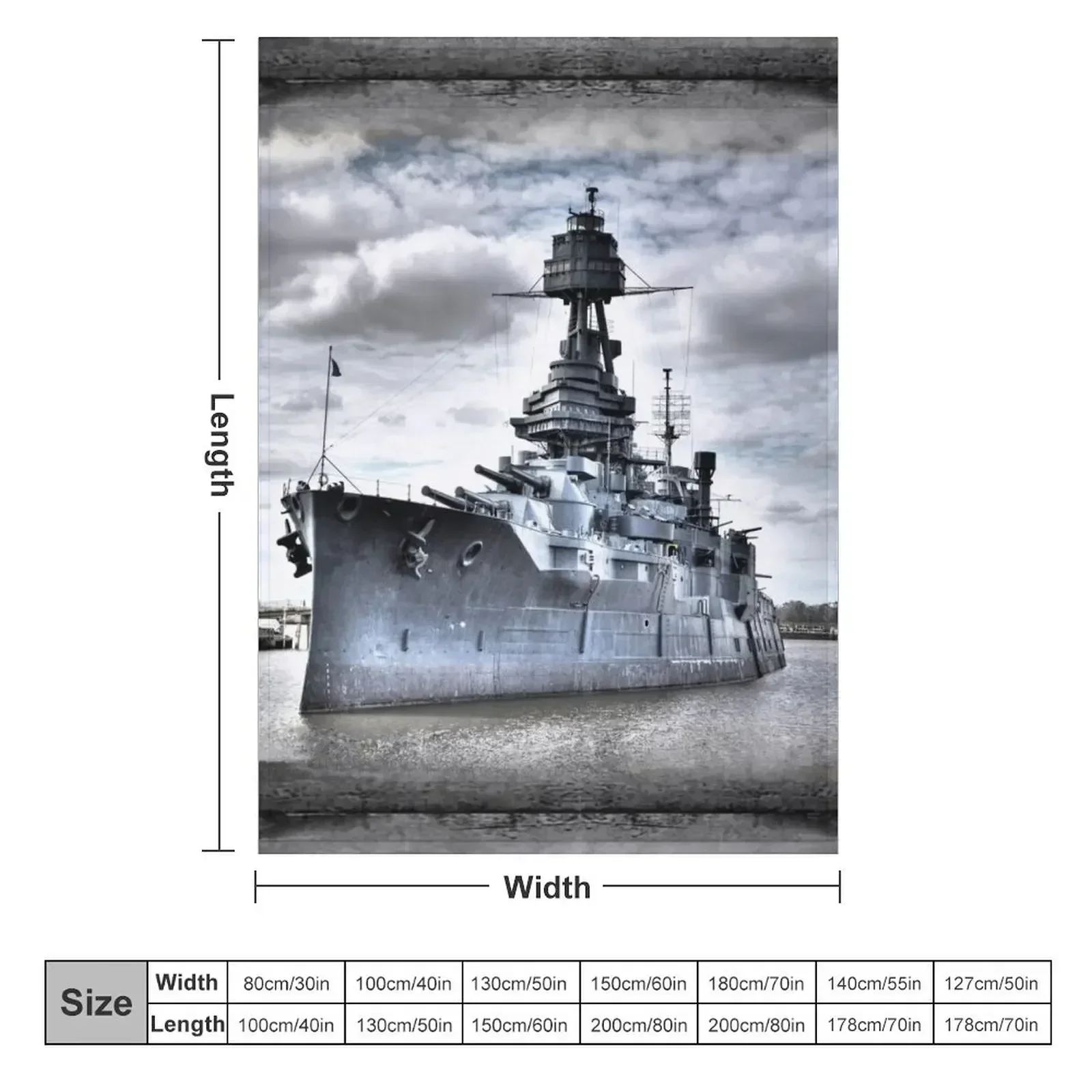 Battleship Texas Throw Blanket Soft Plaid Flannels Blankets